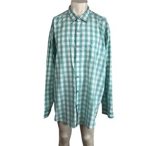 Tommy Bahama Mens Gingham Check Long Sleeve Button Down Shirt 2X TALL